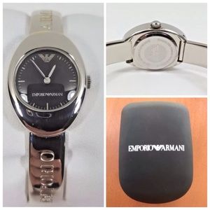 EMPORIUM ARMANI LADIES BLACK DIAL BANGLE BRACELET